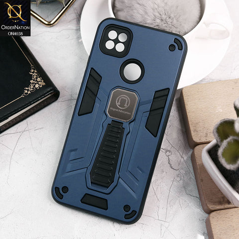 Xiaomi Redmi 9C Cover - Midnight Blue - Luxury Hybrid Shockproof Magnet Adsorption Stand Case