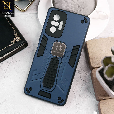 Xiaomi Redmi Note 10 Pro 4G Cover - Midnight Blue - Luxury Hybrid Shockproof Magnet Adsorption Stand Case