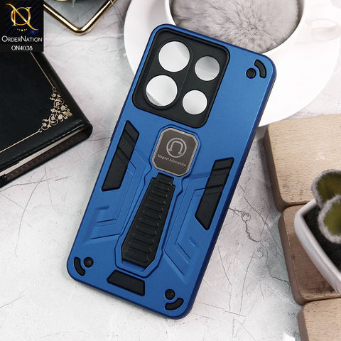 Xiaomi Redmi Note 13 Cover - Blue - Luxury Hybrid Shockproof Magnet Adsorption Stand Case