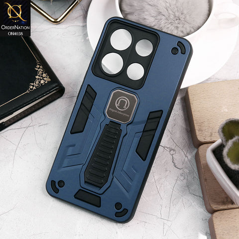 Xiaomi Redmi Note 13 Cover - Midnight Blue - Luxury Hybrid Shockproof Magnet Adsorption Stand Case