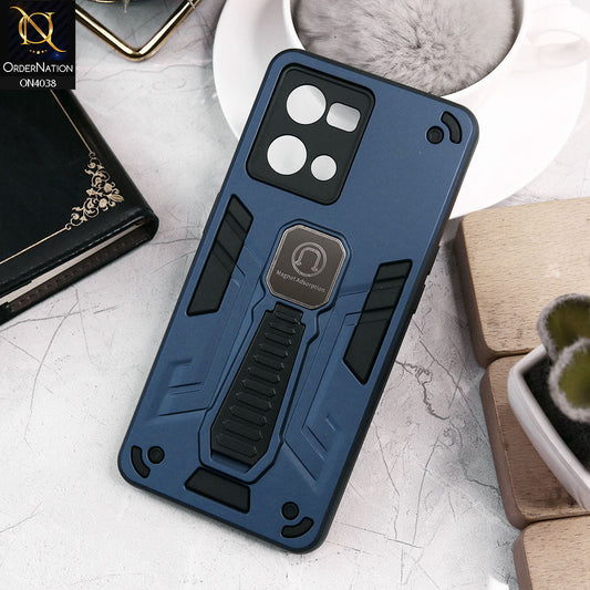 Oppo F21 Pro 4G Cover - Midnight Blue - Luxury Hybrid Shockproof Magnet Adsorption Stand Case