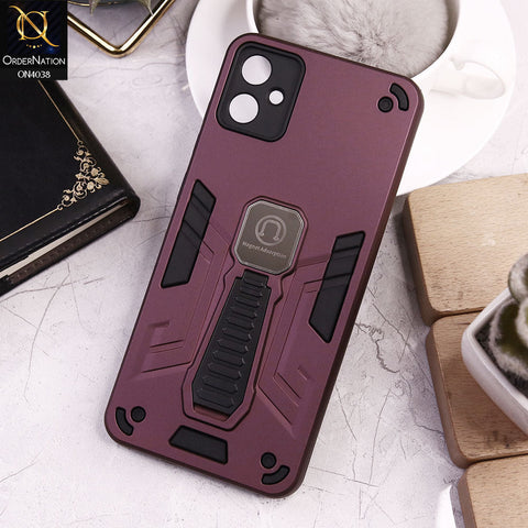 Samsung Galaxy A05 Cover - Burgundy - Luxury Hybrid Shockproof Magnet Adsorption Stand Case