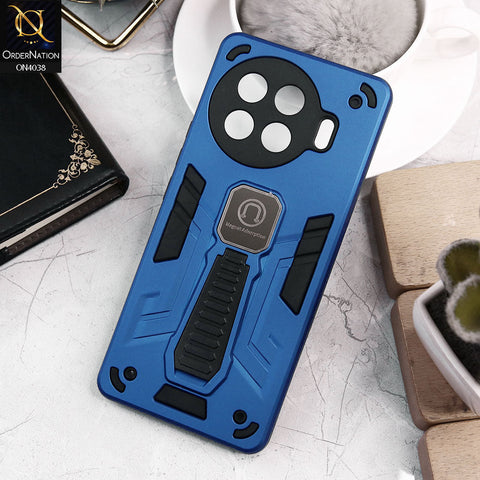 Tecno Spark 20 Pro Plus Cover - Blue - Luxury Hybrid Shockproof Magnet Adsorption Stand Case