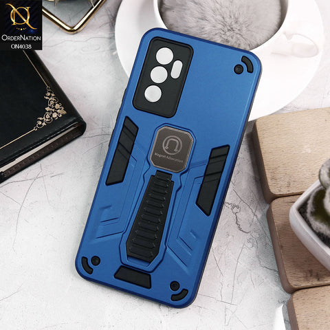 Vivo V23e 5G Cover - Blue - Luxury Hybrid Shockproof Magnet Adsorption Stand Case