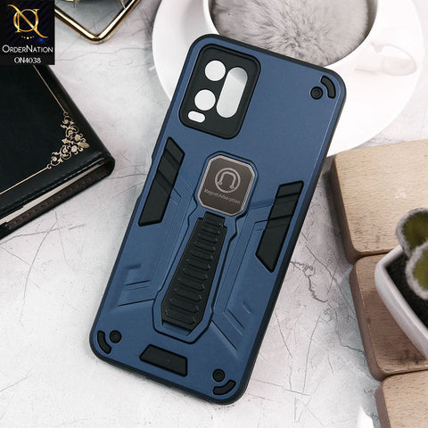 Vivo Y21 Cover - Midnight Blue - Luxury Hybrid Shockproof Magnet Adsorption Stand Case