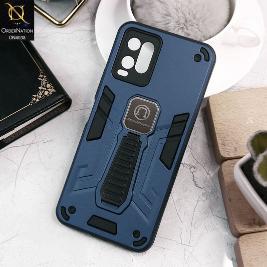 Vivo Y33t Cover - Midnight Blue - Luxury Hybrid Shockproof Magnet Adsorption Stand Case