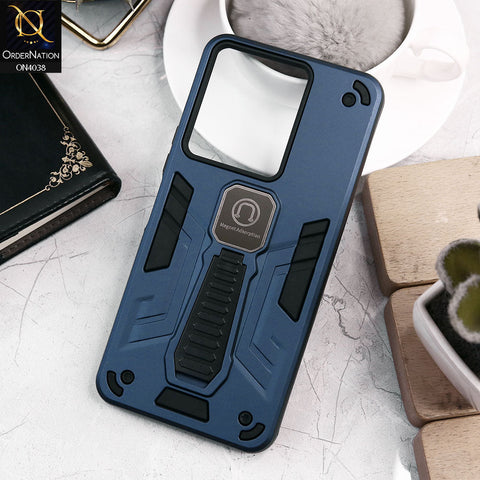 Vivo Y36 5G Cover - Midnight Blue - Luxury Hybrid Shockproof Magnet Adsorption Stand Case