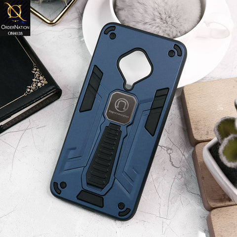 Vivo S1 Pro Cover - Midnight Blue - Luxury Hybrid Shockproof Magnet Adsorption Stand Case