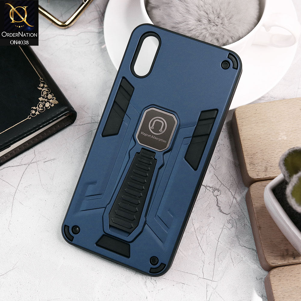 Vivo Y91C Cover - Midnight Blue - Luxury Hybrid Shockproof Magnet Adsorption Stand Case