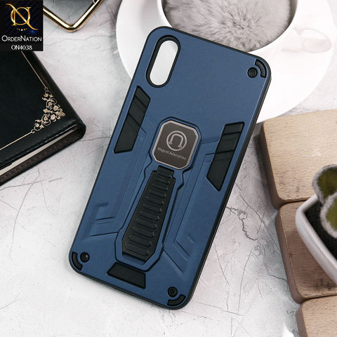 Vivo Y91C Cover - Midnight Blue - Luxury Hybrid Shockproof Magnet Adsorption Stand Case