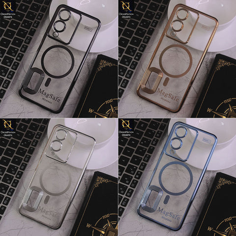 Infinix Hot 50 4G Cover - Golden - Electroplated Shiny Borders Soft Silicone Camera Protection Clear Case