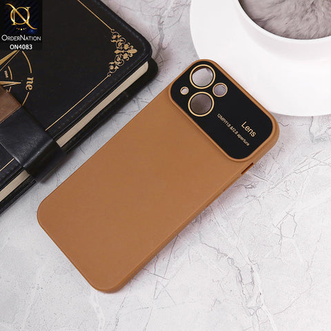 iPhone 14 Cover - Brown - Glass Lense Ultra Camera Protection Soft Silicon Case