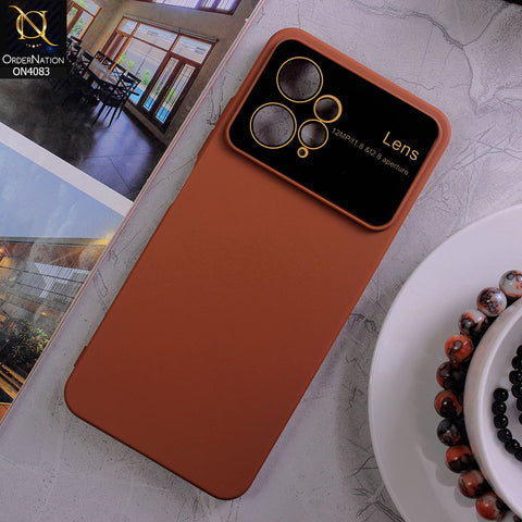 Xiaomi Redmi Note 12 4G Cover - Brown - Glass Lense Ultra Camera Protection Soft Silicon Case