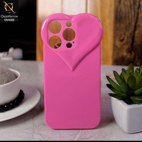 iPhone 12 Pro Cover - Pink - Love Heart Shape Cute Glossy Soft Tpu Shockproof Case