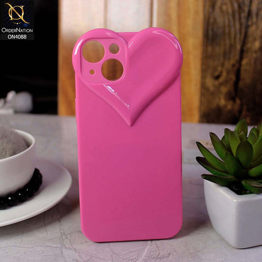 iPhone 12 Cover - Pink - Love Heart Shape Cute Glossy Soft Tpu Shockproof Case