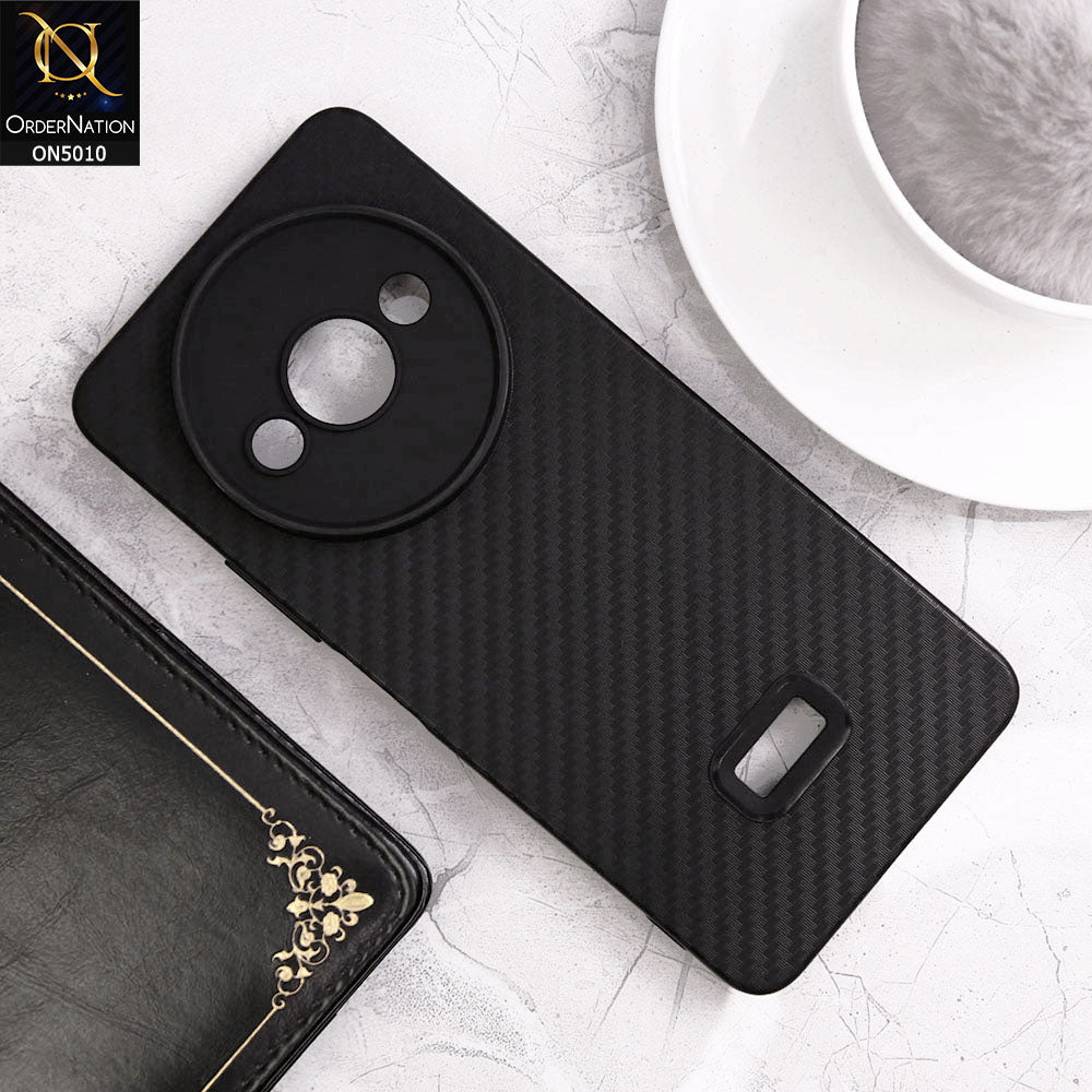 Xiaomi Redmi A3 Cover - Black- New Carbon Fiber Ultra Thin Matte Soft Case With Logo Hole