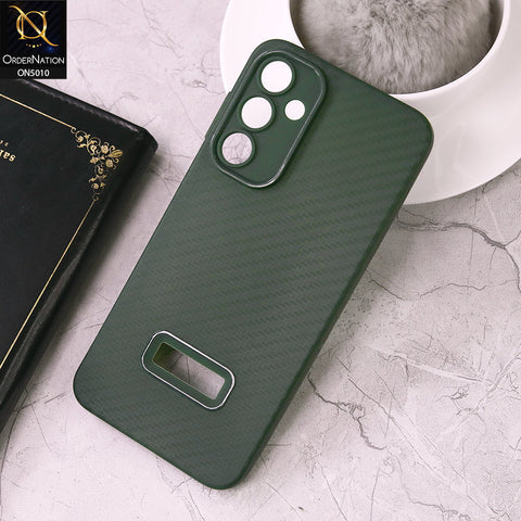 Samsung Galaxy A16 5G Cover - Green - New Carbon Fiber Ultra Thin Matte Soft Case With Logo Hole