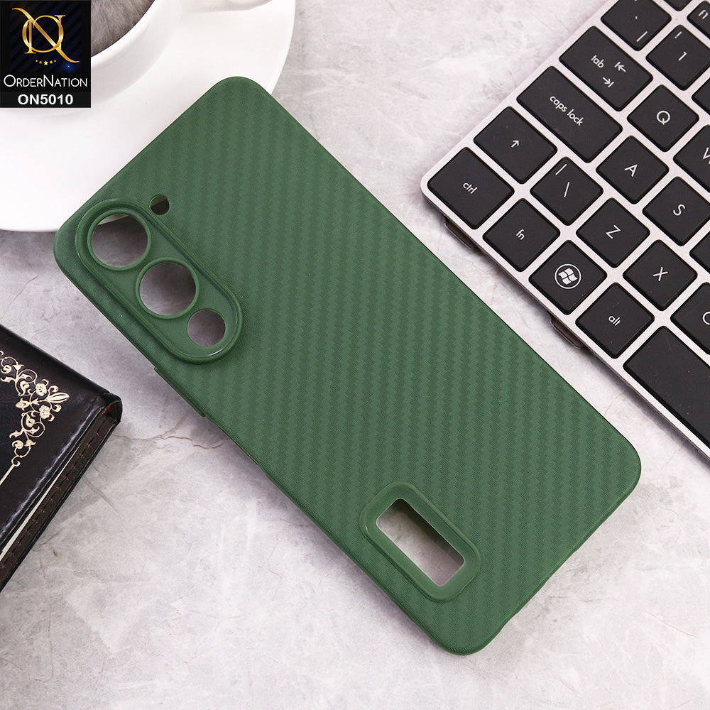 Vivo Y29s Cover - Green - New Carbon Fiber Ultra Thin Matte Soft Case With Logo Hole