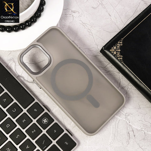 iPhone 11 Pro - Gray - Magnetic Collection Color Matte Semi Transparent Soft Border Magsafe Case