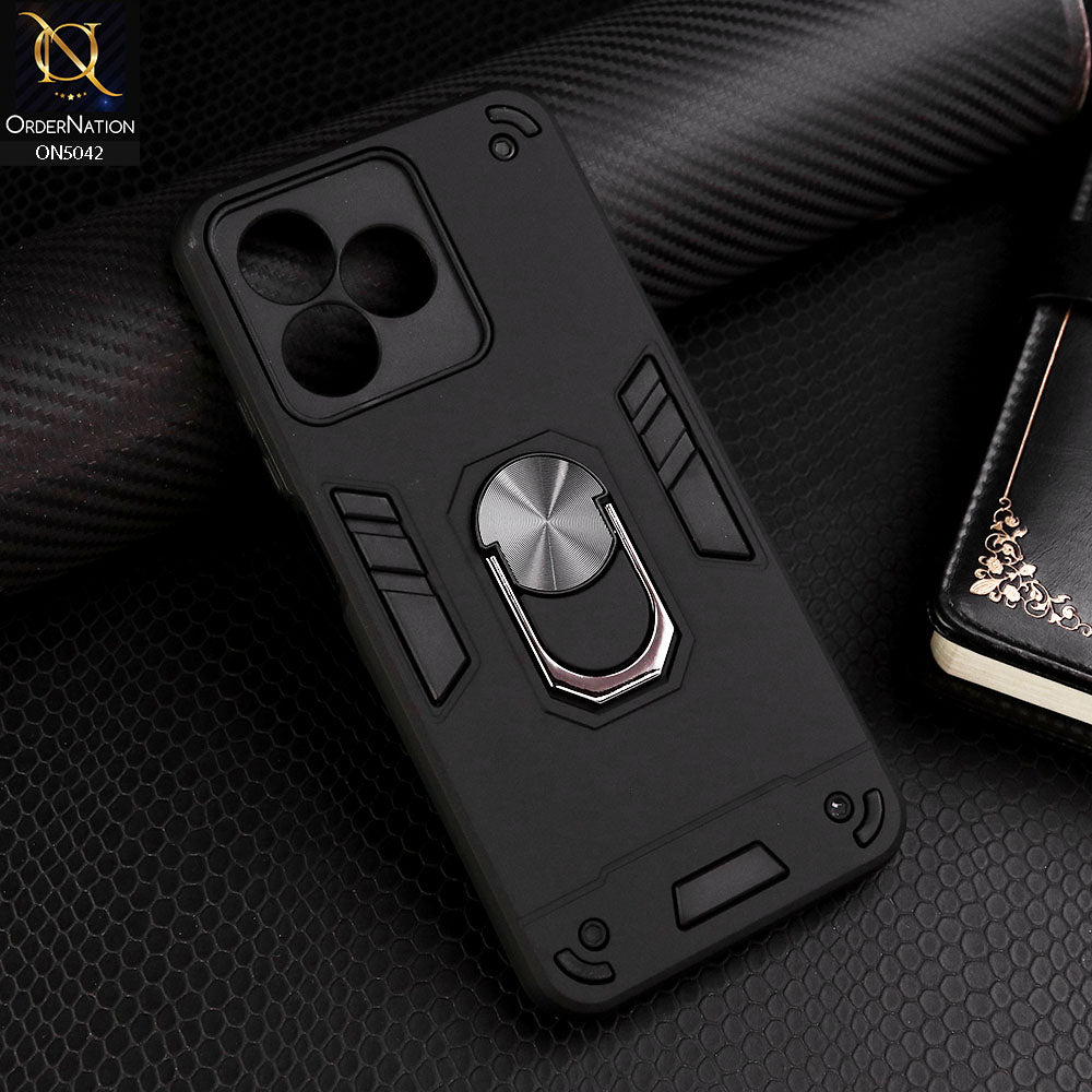 Realme C51 Cover - Black - New Dual PC + TPU Hybrid Style Protective S ...