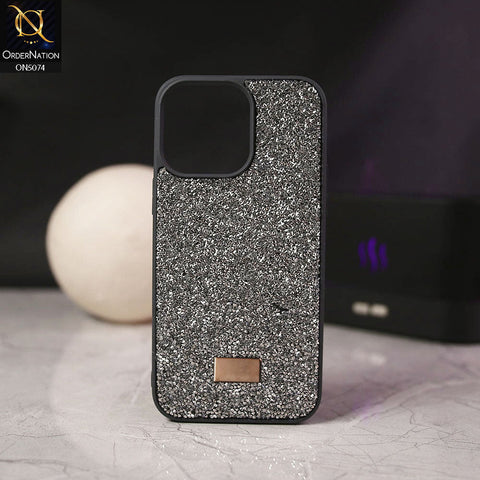 iPhone 16 Pro Max Cover - Dark Gray - Luxury Bling Rhinestones Diamond shiny Glitter Soft TPU Case