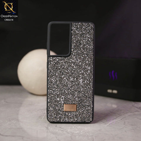 Samsung Galaxy S21 Ultra Cover - Dark Gray - Luxury Bling Rhinestones Diamond shiny Glitter Soft TPU Case