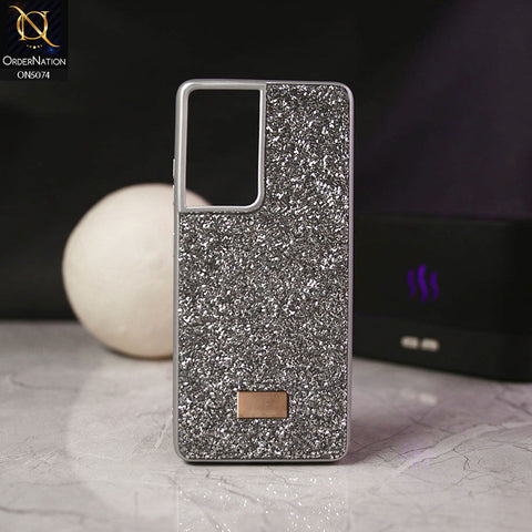 Samsung Galaxy S21 Ultra Cover - Silver - Luxury Bling Rhinestones Diamond shiny Glitter Soft TPU Case