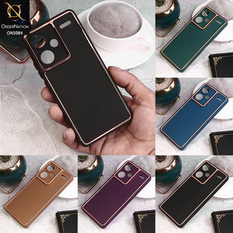 Xiaomi Redmi A3 Cover - Brown - Electroplating Borders Candy Colour Soft Silicon Case With Camera Protection