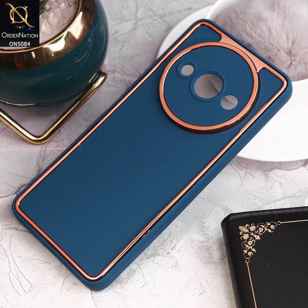 Xiaomi Redmi A3 Cover - Blue - Electroplating Borders Candy Colour Soft Silicon Case With Camera Protection