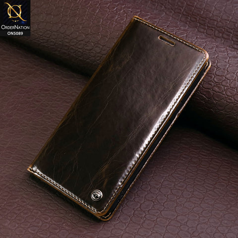 Samsung Galaxy S22 Plus 5G Cover - Brown - CaseMe Classic Leather Flip Book Card Slot Case