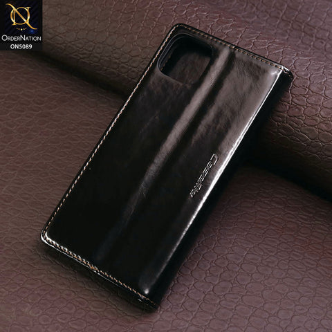 iPhone 14 Cover - Black - CaseMe Classic Leather Flip Book Card Slot Case