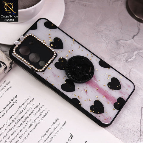 Infinix Note12 G96 Cover - Design2 - Bling Series - Glitter Foil Soft Border Case With Holder(Glitter Does Not Move)