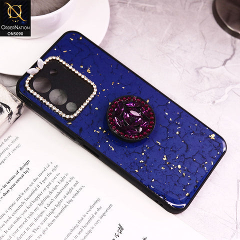 Infinix Note12 G96 Cover - Design6 - Bling Series - Glitter Foil Soft Border Case With Holder(Glitter Does Not Move)