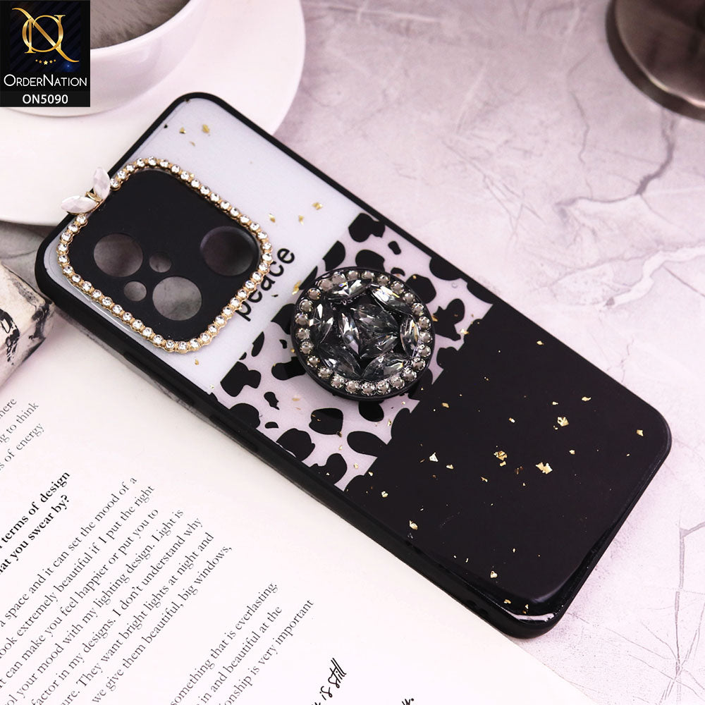 Xiaomi Redmi 12C Cover - Design4 - Bling Series - Glitter Foil Soft Border Case With Holder(Glitter Does Not Move)