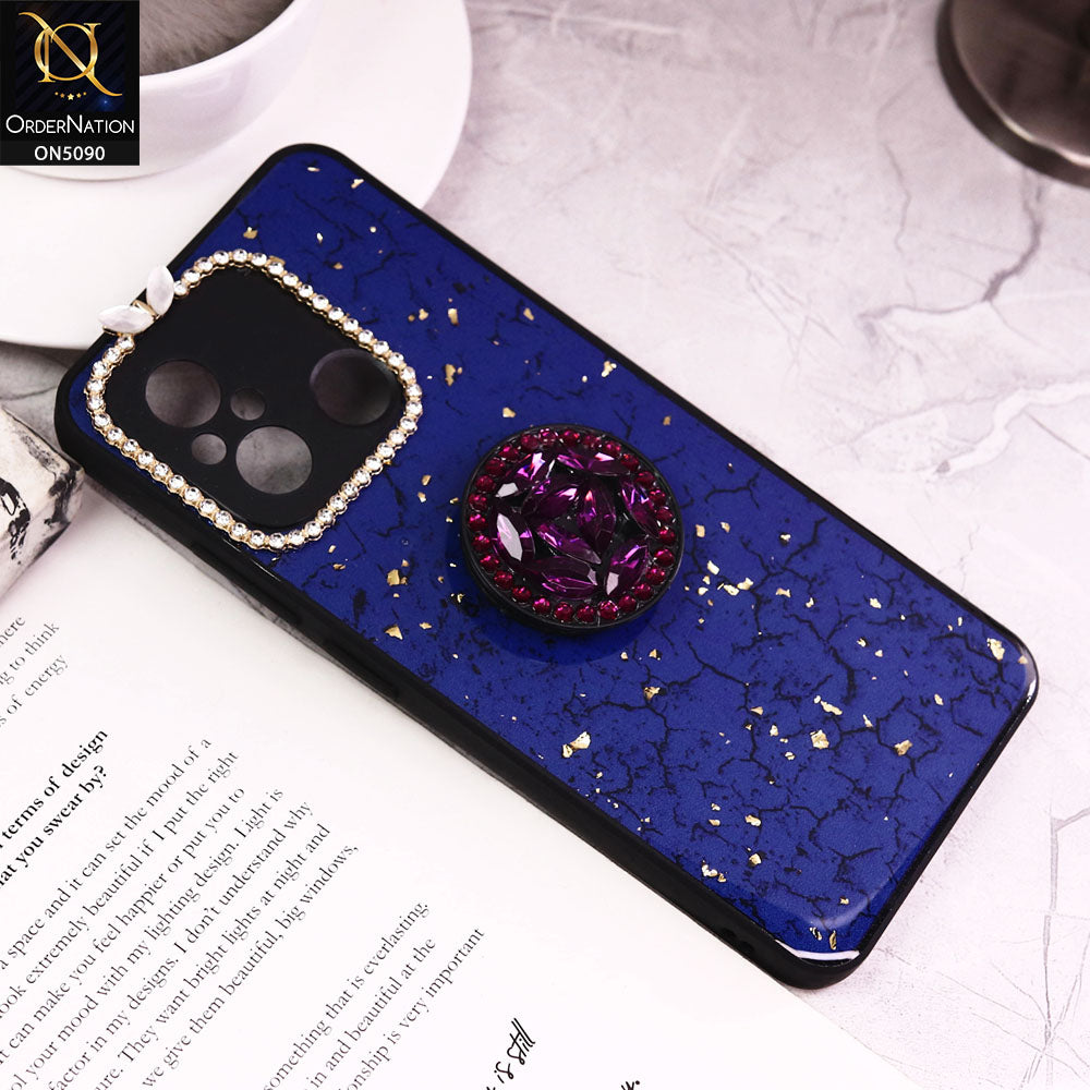 Xiaomi Redmi 12C Cover - Design6 - Bling Series - Glitter Foil Soft Border Case With Holder(Glitter Does Not Move)