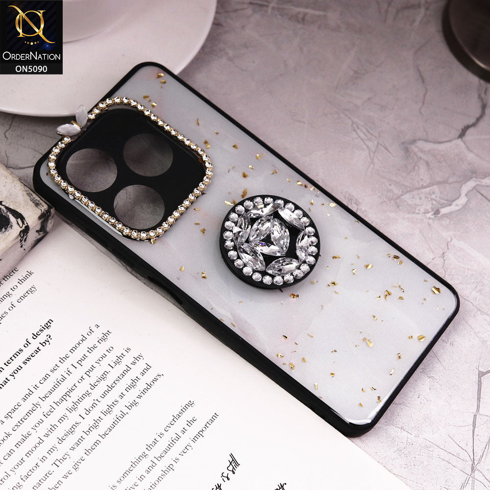 Tecno Spark 10 Cover - Design10 - Bling Series - Glitter Foil Soft Border Case With Holder(Glitter Does Not Move)