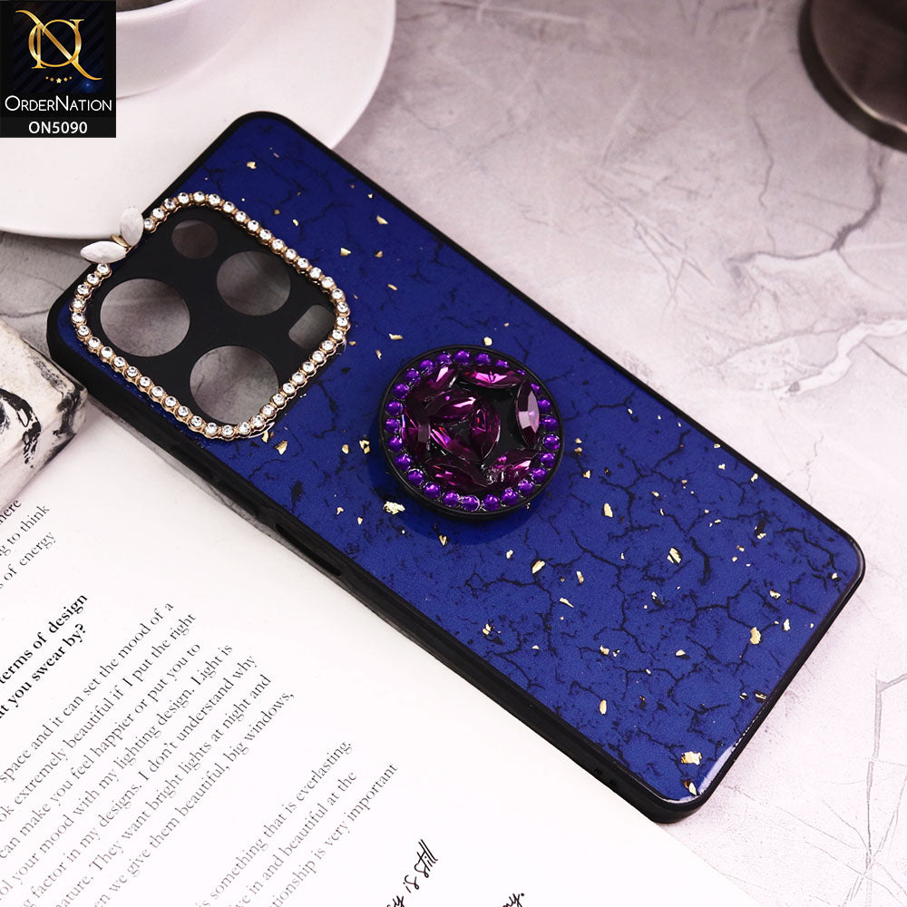 Tecno Spark 10 Pro Cover - Design6 - Bling Series - Glitter Foil Soft Border Case With Holder(Glitter Does Not Move)