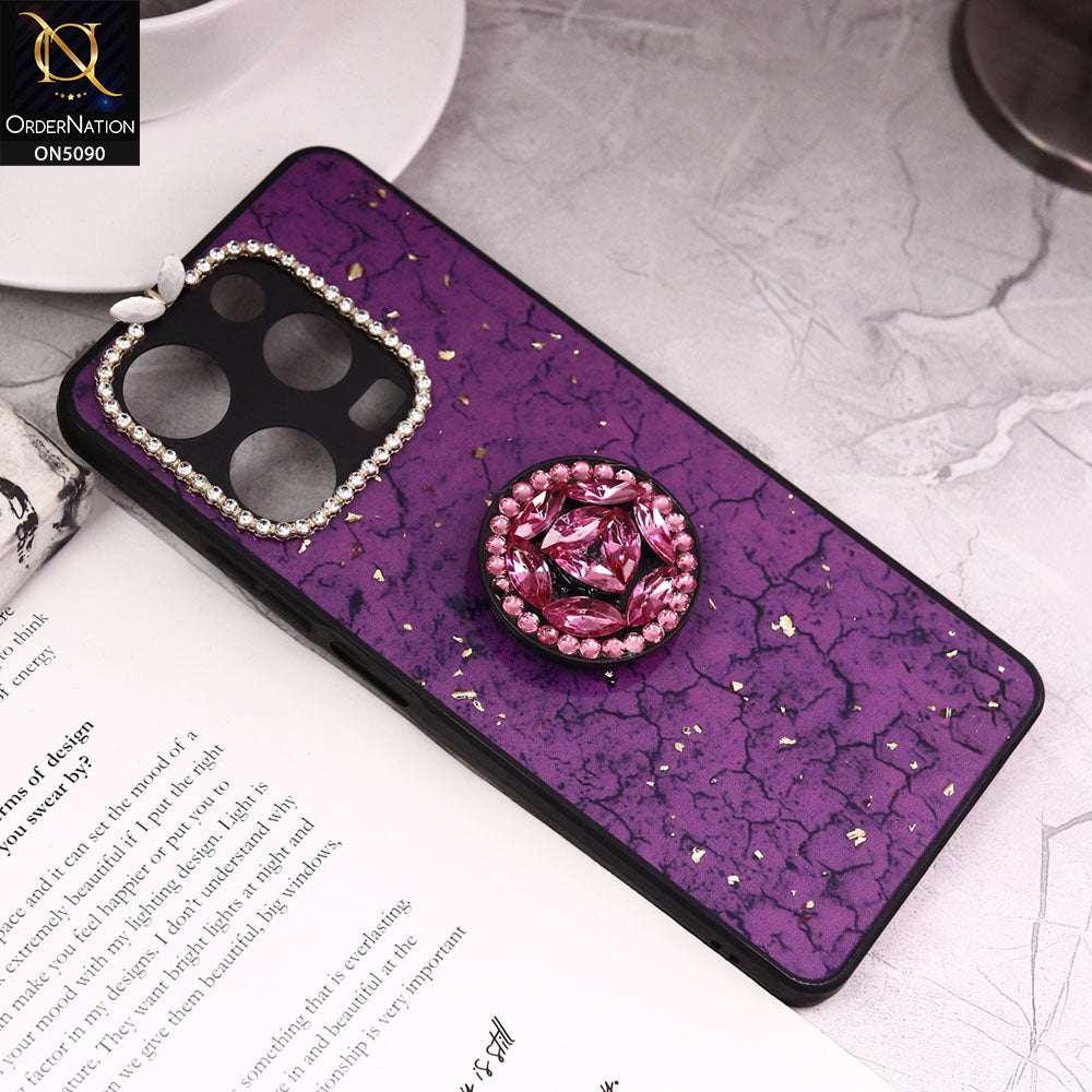 Tecno Spark 10 Pro Cover - Design7 - Bling Series - Glitter Foil Soft Border Case With Holder(Glitter Does Not Move)