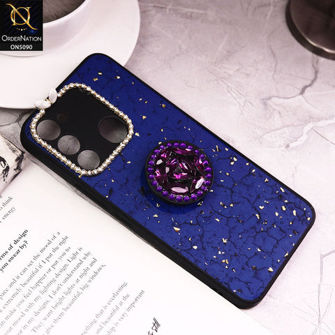 Tecno Spark Go 2022 Cover - Design6 - Bling Series - Glitter Foil Soft Border Case With Holder(Glitter Does Not Move)