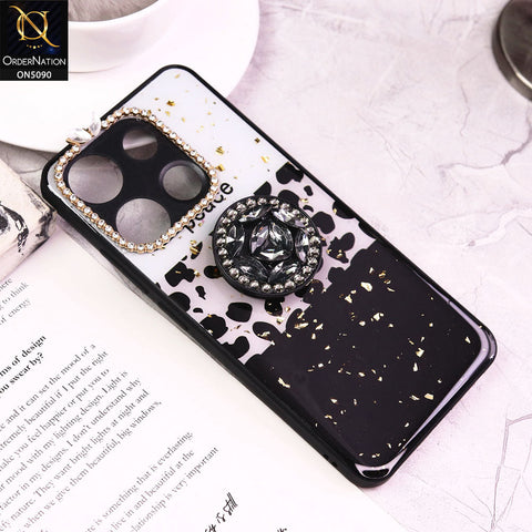 Tecno Spark Go 2023 Cover - Design4 - Bling Series - Glitter Foil Soft Border Case With Holder(Glitter Does Not Move)