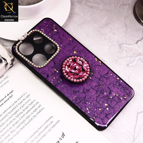 Tecno Spark Go 2023 Cover - Design7 - Bling Series - Glitter Foil Soft Border Case With Holder(Glitter Does Not Move)