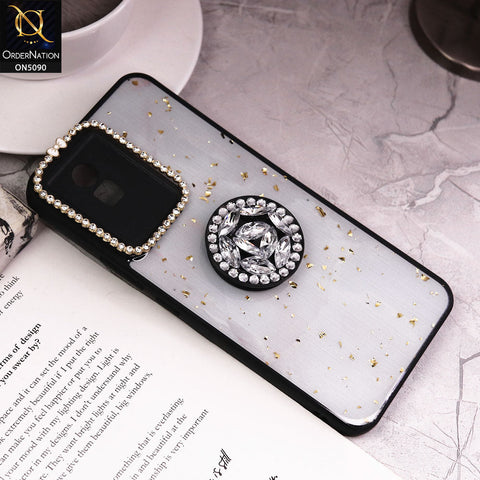 Vivo Y02t Cover - Design10 - Bling Series - Glitter Foil Soft Border Case With Holder(Glitter Does Not Move)