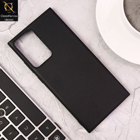 Samsung Galaxy Note 20 Ultra Cover - Black - Trendy Synthetic Leather Look Soft Silicon Borders Ultra Thin Protective Shell Case