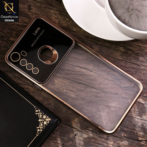 Realme 6i Cover - Golden - New Color Electroplating Borders Camera Lens Soft Transparent Case