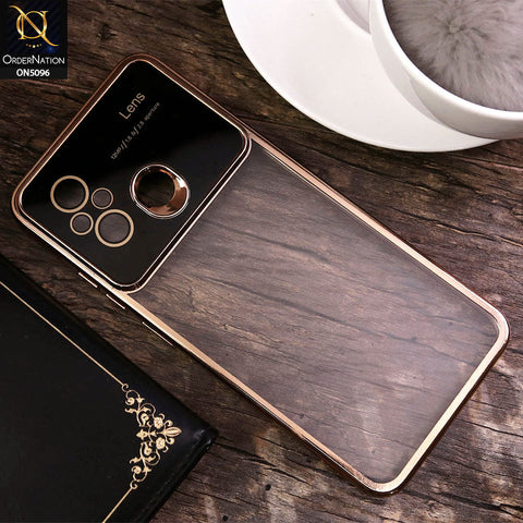 Xiaomi Redmi 12C Cover - Golden - New Color Electroplating Borders Camera Lens Soft Transparent Case