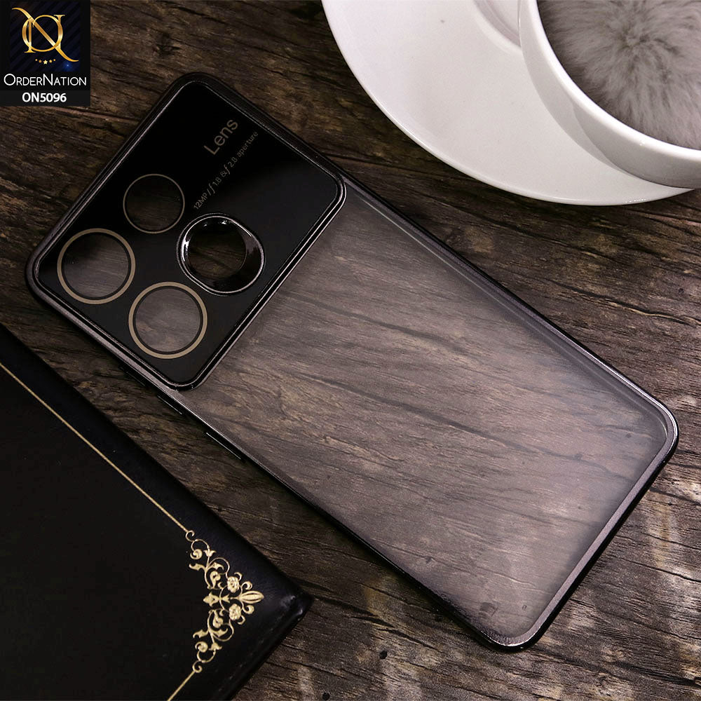 Tecno Pop 7 Pro Cover - Black - New Color Electroplating Borders Camera Lens Soft Transparent Case