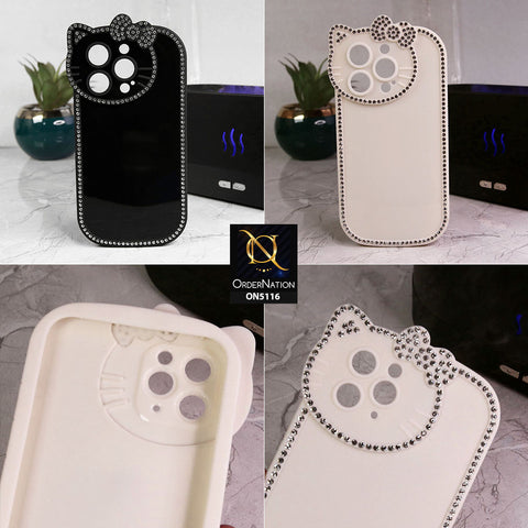 iPhone 11 Cover - Black - Luxury Cartoon Rhinestones Soft Case With Camera Protection