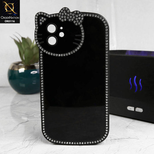 iPhone 11 Cover - Black - Luxury Cartoon Rhinestones Soft Case With Camera Protection