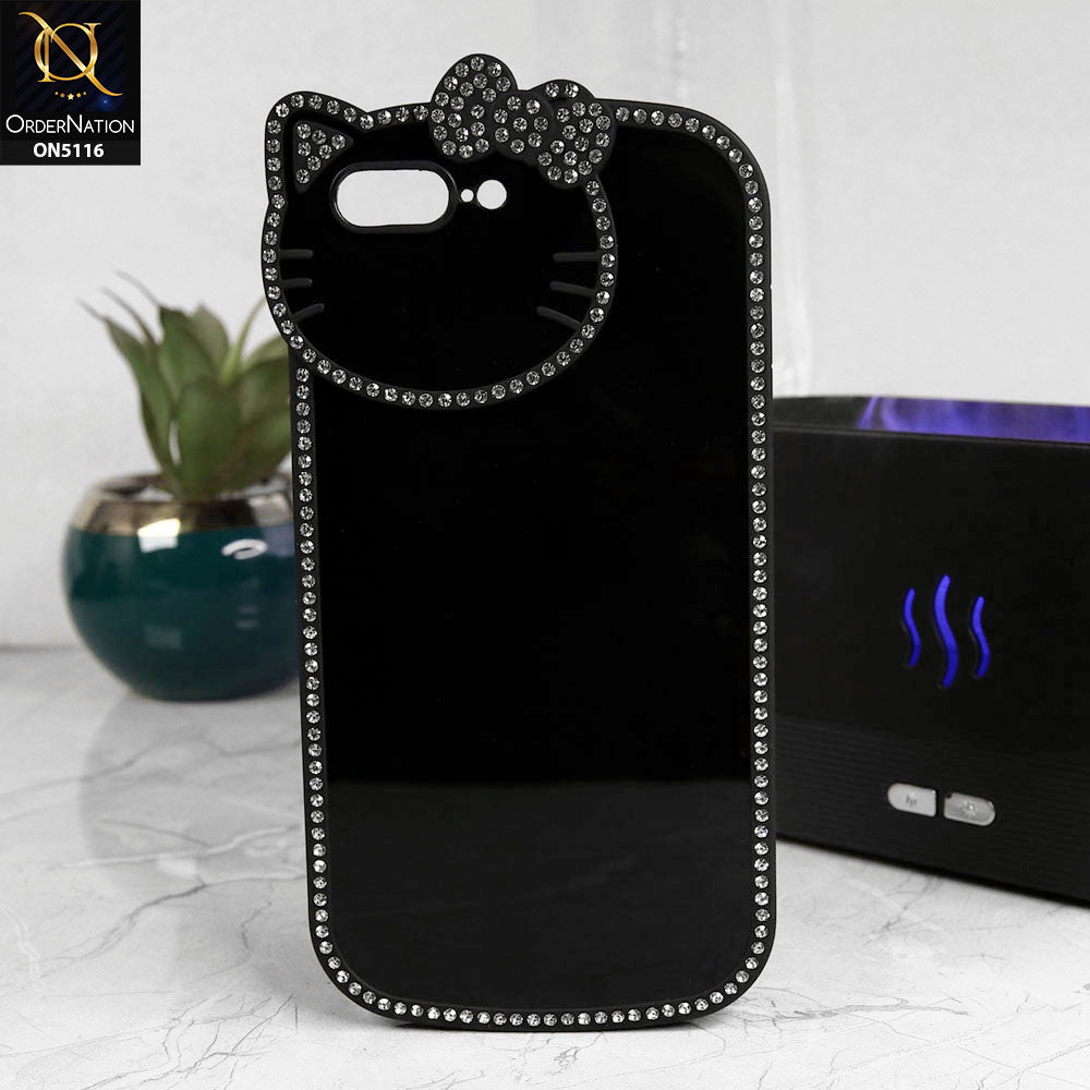 iPhone 8 Plus / 7 Plus Cover - Black - Luxury Cartoon Rhinestones Soft Case With Camera Protection