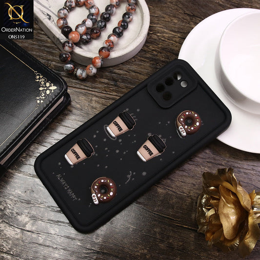 Infinix Hot 40 Pro Cover - Black - Design 2 - Cute 3D Donut Coffee Soft Silicon Case with Camera Protection
